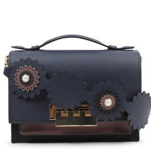 Zac Zac Posen Navy Earthette Accordion Bag